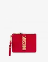 MOSCHINO COUTURE BIKER CLUTCH WITH PYTHON PRINT
