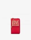 LOVE MOSCHINO GOLD METAL LOGO MOBILE PHONE WALLET