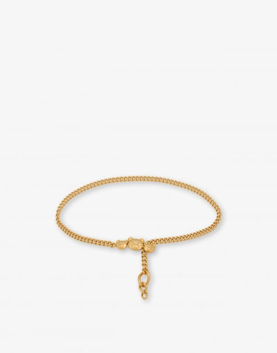 Moschino Bear-motif Chain Belt In Gold