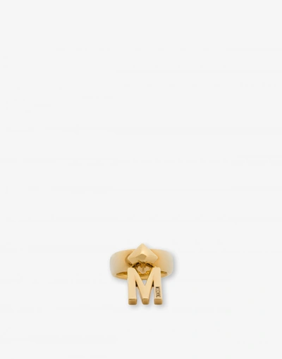 Moschino Ring With M Charm In Gold