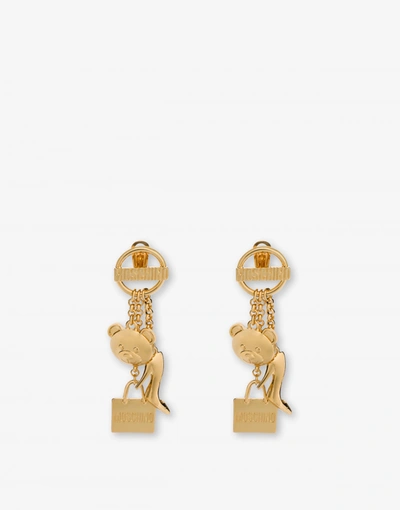 Moschino Clip Earrings With Pendant In Gold