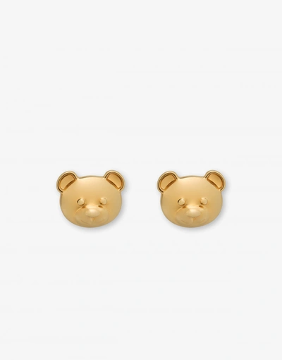 Moschino Teddy Bear Earrings In Gold