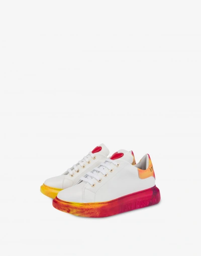 Love Moschino Multicolor Sole Running Sneakers In White