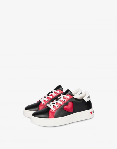 Love Moschino Padded Heart Sneakers In Black