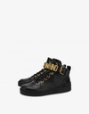 MOSCHINO NAPPA LEATHER BASKET SNEAKERS
