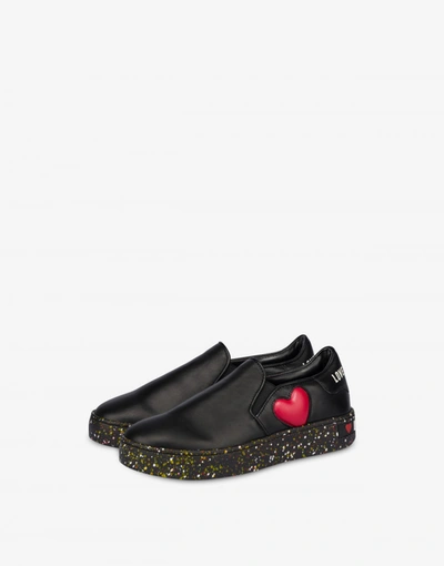 Love Moschino Pollock Sole Slip On Sneakers In Black