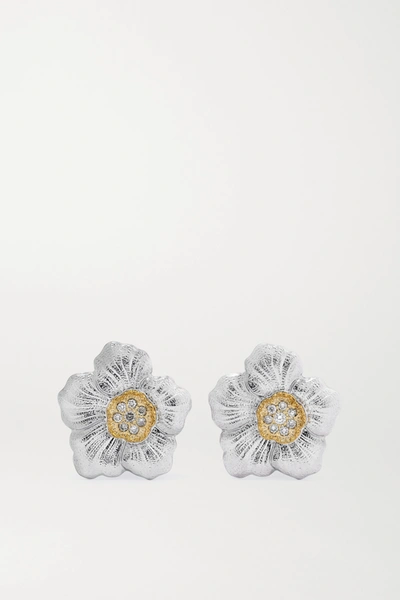 Buccellati Daisy Silver And Gold Vermeil Diamond Earrings