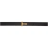 Tom Ford T Buckle Grain Leather Belt In Black