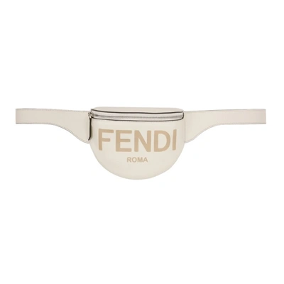 Fendi Logo凹面压花小号腰包 In White