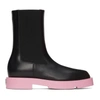 Givenchy Squared Flat Leather Chelsea Ankle Boots In 001 Black
