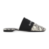 GIVENCHY OFF-WHITE & BLACK PYTHON BEDFORD MULES