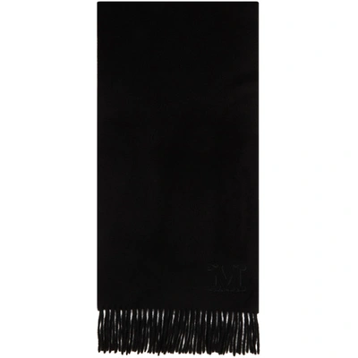 Max Mara Black Cashmere Wsdalia Scarf In Multi-colored