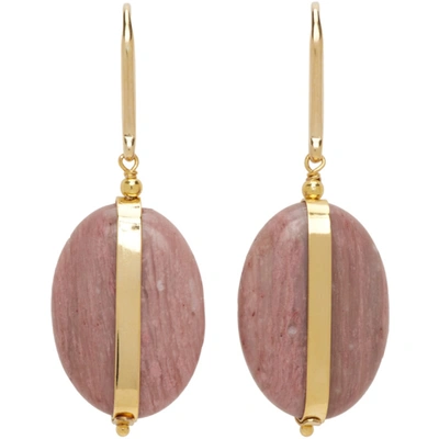 Isabel Marant Boucle D'oreill Stone-pendants Earrings In Pink