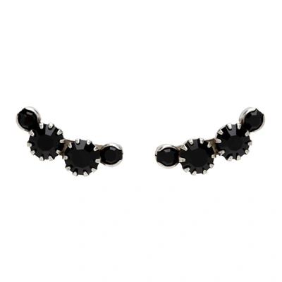 Isabel Marant Silver & Black A Wild Shore Stud Earrings In Bksi Black/silver