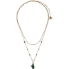 ALEXANDER MCQUEEN GOLD SEAL SIGNATURE DOUBLE LAYER NECKLACE