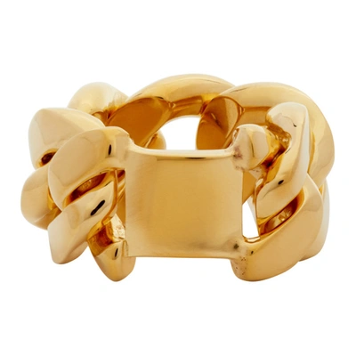 Bottega Veneta Curb-link 18kt Gold-plated Sterling-silver Ring