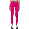 Dolce & Gabbana Logo-waistband Stretch-fit Leggings In Fuchsia