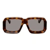 Loewe Tortoiseshell Paula's Ibiza Dive In Mask Sunglasses In 53a Shiny Classic Ha