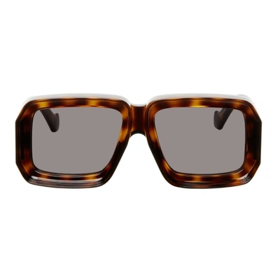 Loewe Tortoiseshell Paula's Ibiza Dive In Mask Sunglasses In Brown