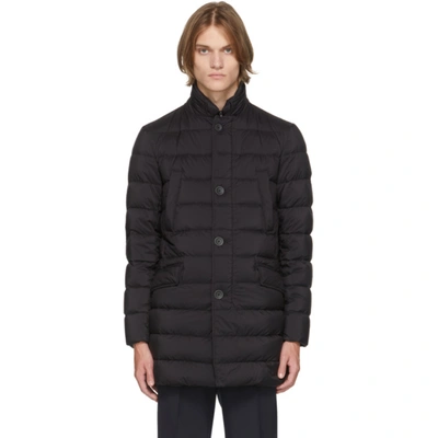 Herno Padded Button-up Coat In Nero