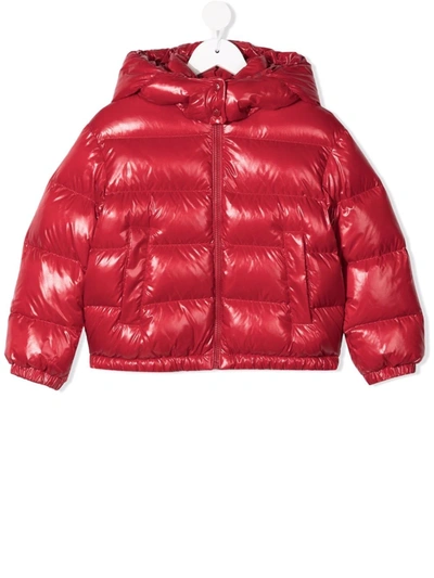 Moncler Kids' Glossy Padded Jacket In Red