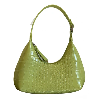 Pre-owned By Far Amber Leather Handbag In Green