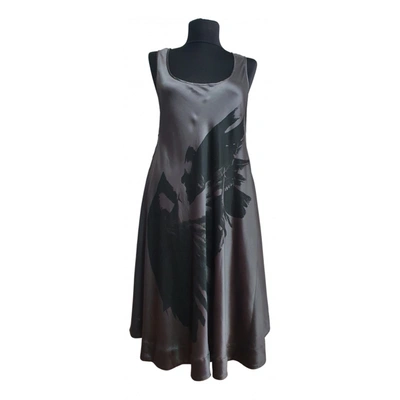 Pre-owned Gestuz Silk Mid-length Dress In Grey