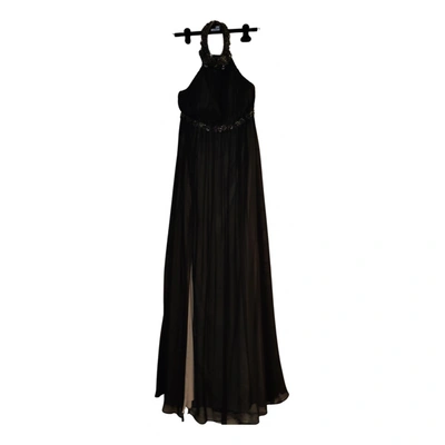Pre-owned Marchesa Notte Silk Maxi Dress In Black