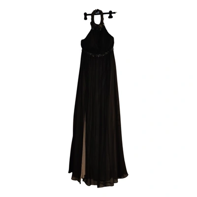 Pre-owned Marchesa Notte Silk Maxi Dress In Black