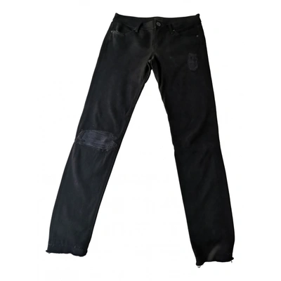 Pre-owned Rta Leather Slim Pants In Black