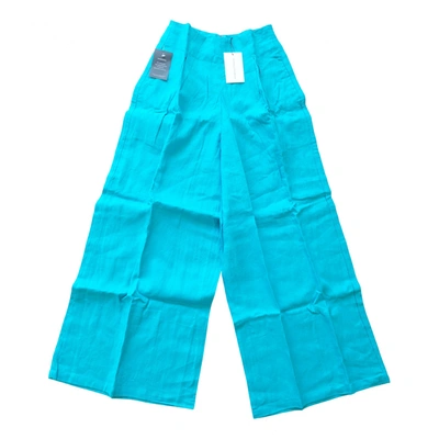 Pre-owned Faithfull The Brand Linen Large Pants In Turquoise