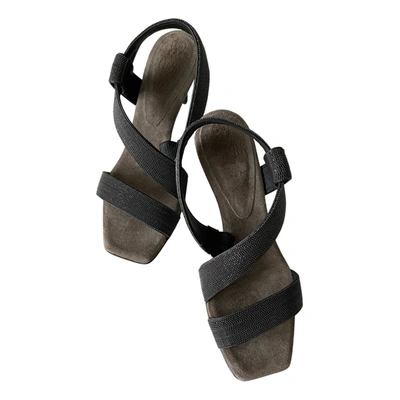 Pre-owned Brunello Cucinelli Leather Sandals In Metallic