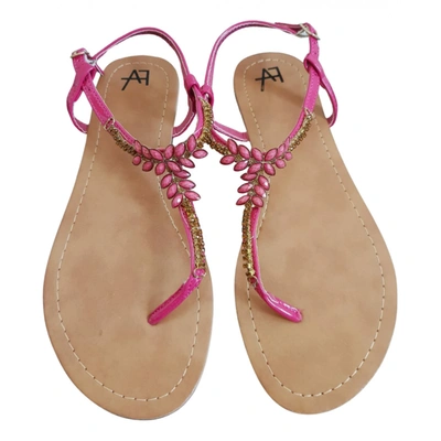 Pre-owned Anna Field Leather Flip Flops In Pink
