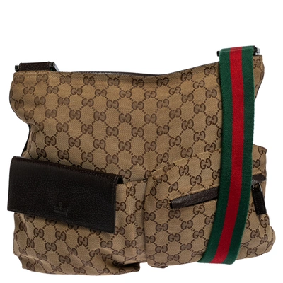 Pre-owned Gucci Beige Gg Canvas Medium Messenger Bag