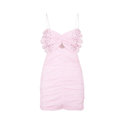 Isabel Marant Likyna Ruffled Cotton-blend Crepe Mini Dress In Lk Light Pink