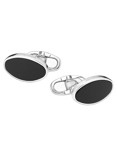 Montblanc Essential Sartorial Cufflinks In Black,silver Tone
