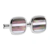 MONTBLANC MONTBLANC CONTEMPORARY STRIPED MOTHER OF PEARL CUFFLINKS 109512