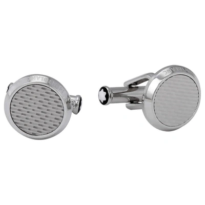 Montblanc Meisterstuck Round Cufflinks In Silver Tone