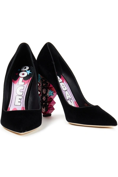 Dolce & Gabbana Cotton-blend Velvet Pumps In Black