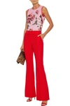 Dolce & Gabbana Sequin-trimmed Floral-print Cotton And Silk-blend Jersey Top In Baby Pink