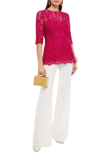 Dolce & Gabbana Corded Lace Top In Fuchsia