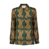 La Doublej Boy Tiger Tiles Print Silk Button-down Shirt In Tiger Tiles