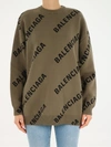 BALENCIAGA BALENCIAGA ALLOVER LOGO INTARSIA JUMPER