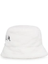PRADA WHITE TERRYCLOTH BUCKET HAT