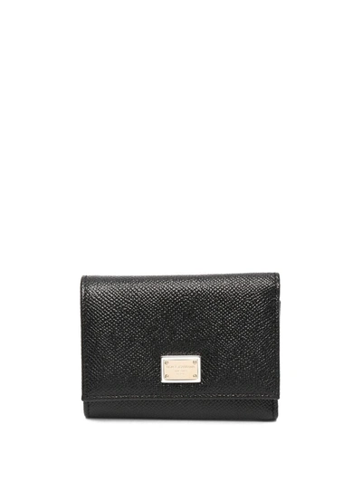 Dolce & Gabbana Dauphine Calfskin Wallet In Black