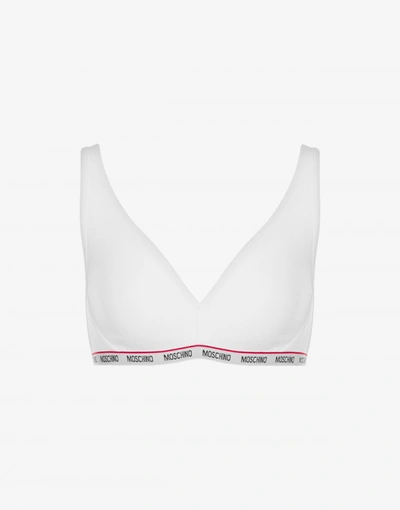 Moschino Mini Elastic Stretch Bra In White