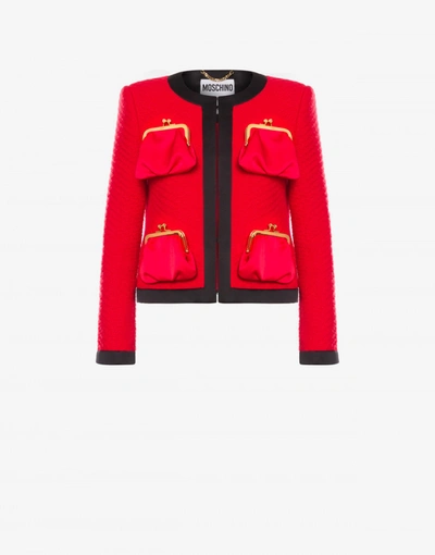 Moschino Purse Pockets Mat Jacket In Red