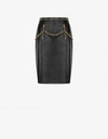 MOSCHINO NAPPA LEATHER SKIRT WITH CHAIN