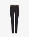 MOSCHINO TEDDY BUTTONS STRETCH DENIM TROUSERS