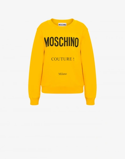 Moschino Couture Cotton Sweatshirt In Yellow